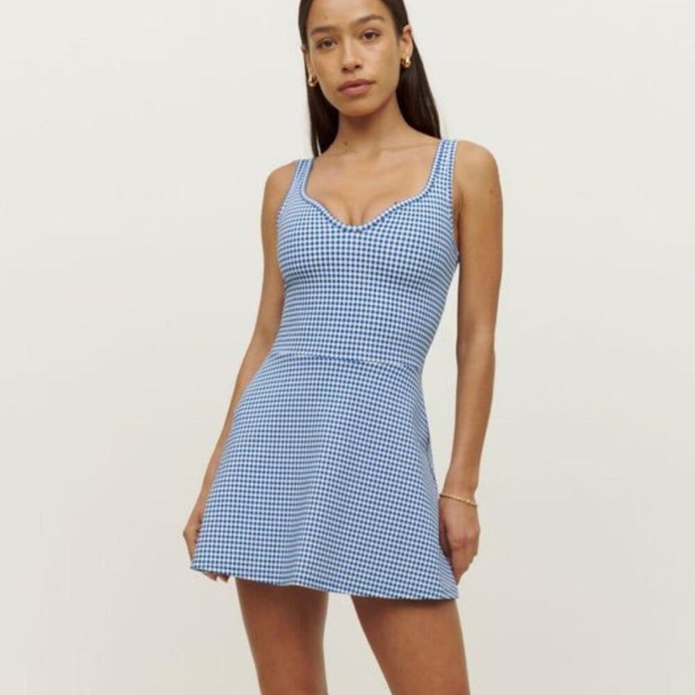 Reformation Women's Blue and White EcoMove Dress
